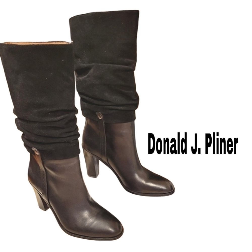 NEW DONALD J. PLINER Odessa LEATHER SUEDE CLASSY Elegant Knee-High Boots 6.5 - Picture 1 of 15